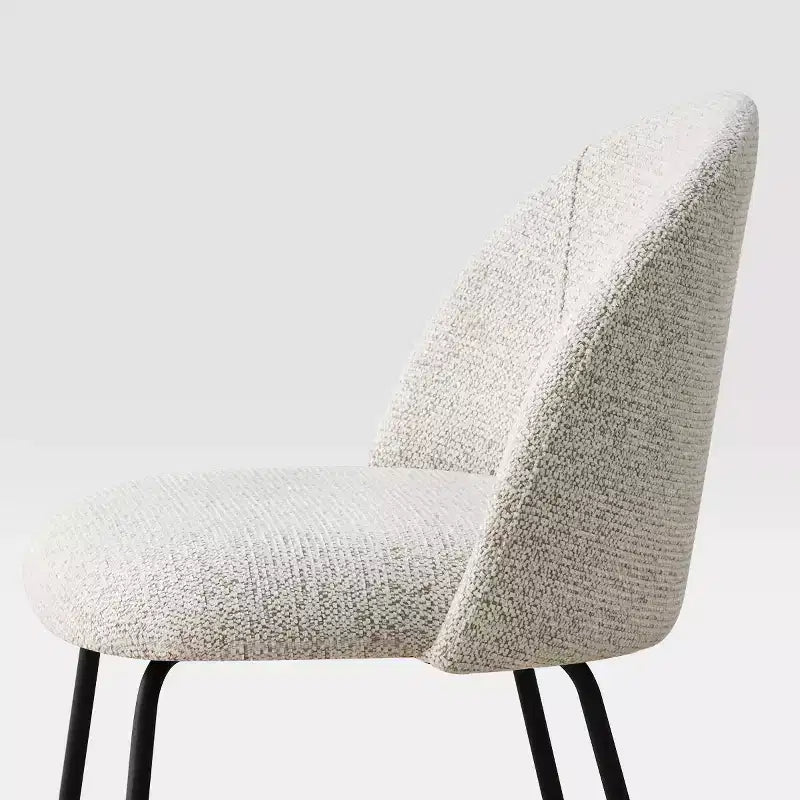 Set di 8 Sedie da Pranzo Moderne Tappezzate in Lino, Sedie da Cucina e Sala da Pranzo Senza Braccioli con Schienale Imbottito e Gambe in Metallo-Panipeachy