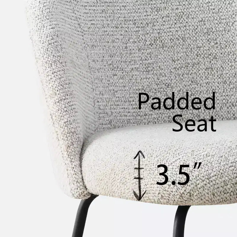 Set di 8 Sedie da Pranzo Moderne Tappezzate in Lino, Sedie da Cucina e Sala da Pranzo Senza Braccioli con Schienale Imbottito e Gambe in Metallo-Panipeachy