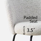 Set di 8 Sedie da Pranzo Moderne Tappezzate in Lino, Sedie da Cucina e Sala da Pranzo Senza Braccioli con Schienale Imbottito e Gambe in Metallo-Panipeachy