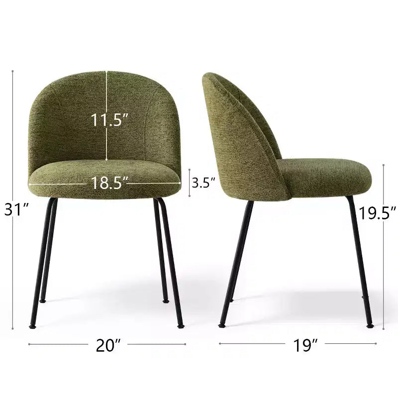 Set di 8 Sedie da Pranzo Moderne Tappezzate in Lino, Sedie da Cucina e Sala da Pranzo Senza Braccioli con Schienale Imbottito e Gambe in Metallo-Panipeachy