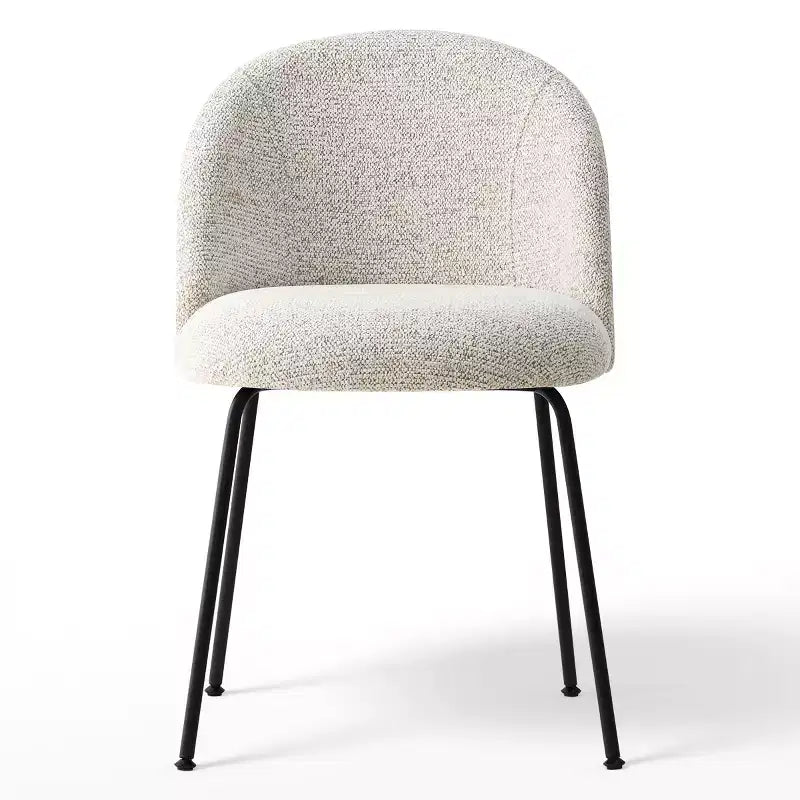 Set of 8 Modern Linen Upholstered Dining Chairs, Armless Kitchen & Dining Room Chairs with Padded Backrest and Metal Legs-Panipeachy