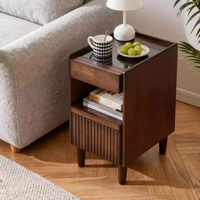 Comodino in legno elegante e funzionale con 1 cassetto per camera da letto e soggiorno