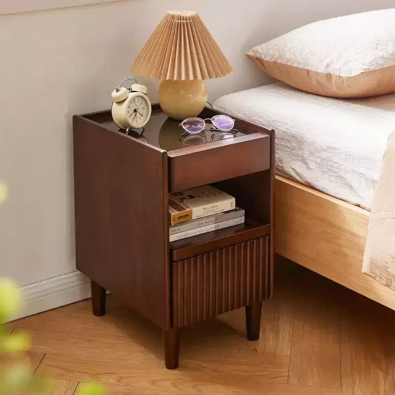 Comodino in legno elegante e funzionale con 1 cassetto per camera da letto e soggiorno