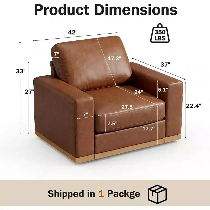 Divano Dyonery fisso con listelli in legno, tessuto in cotone, colore beige chiaro, seduta singola, 44 pollici