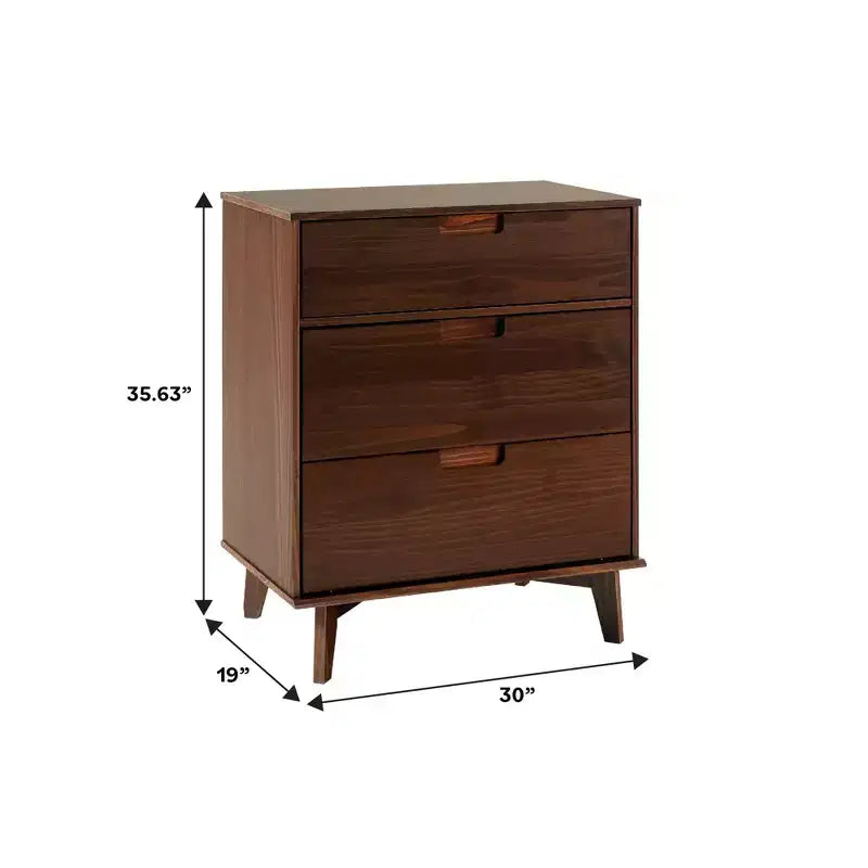 Cassettiera a 3 cassetti in legno, stile Mid-Century Modern - Walker Edison