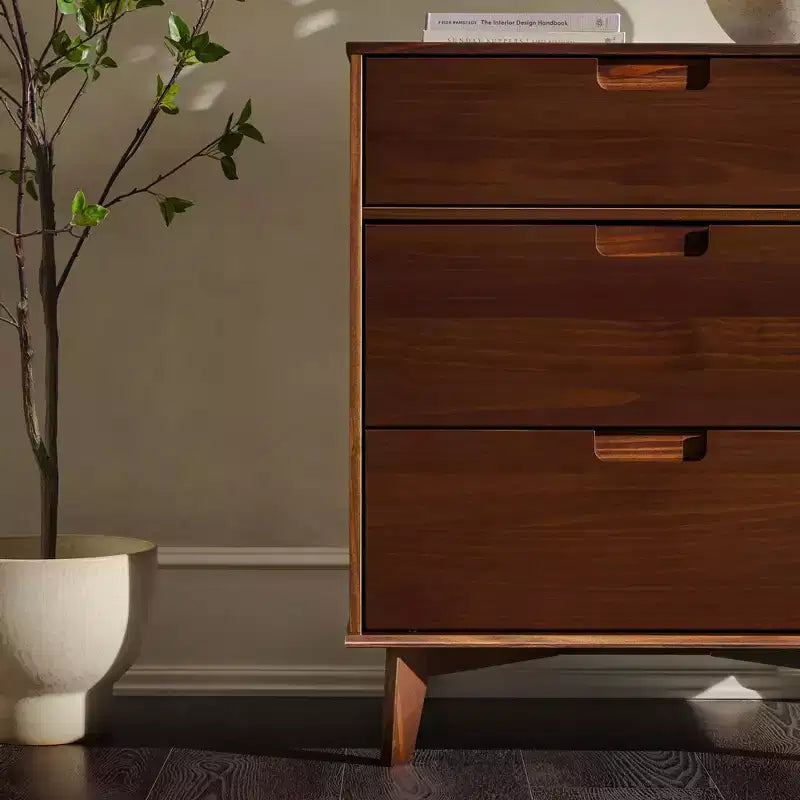 Cassettiera a 3 cassetti in legno, stile Mid-Century Modern - Walker Edison
