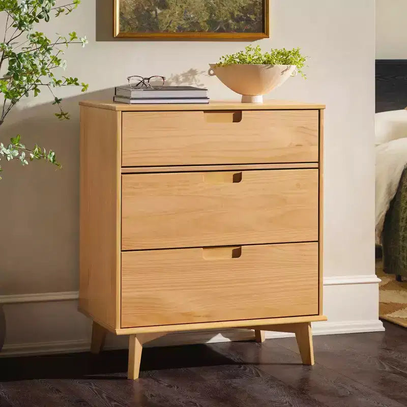 Cassettiera a 3 cassetti in legno, stile Mid-Century Modern - Walker Edison