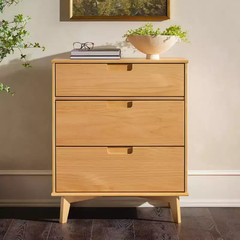 Cassettiera a 3 cassetti in legno, stile Mid-Century Modern - Walker Edison
