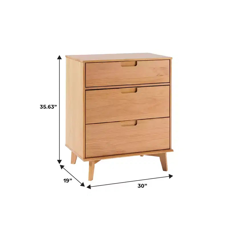Cassettiera a 3 cassetti in legno, stile Mid-Century Modern - Walker Edison