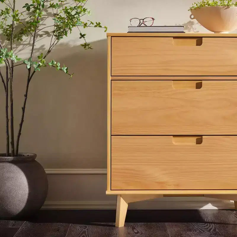 Cassettiera a 3 cassetti in legno, stile Mid-Century Modern - Walker Edison