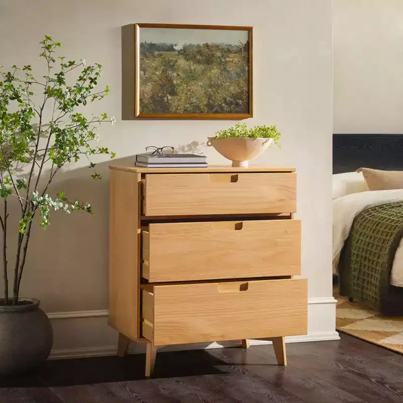 Cassettiera a 3 cassetti in legno, stile Mid-Century Modern - Walker Edison