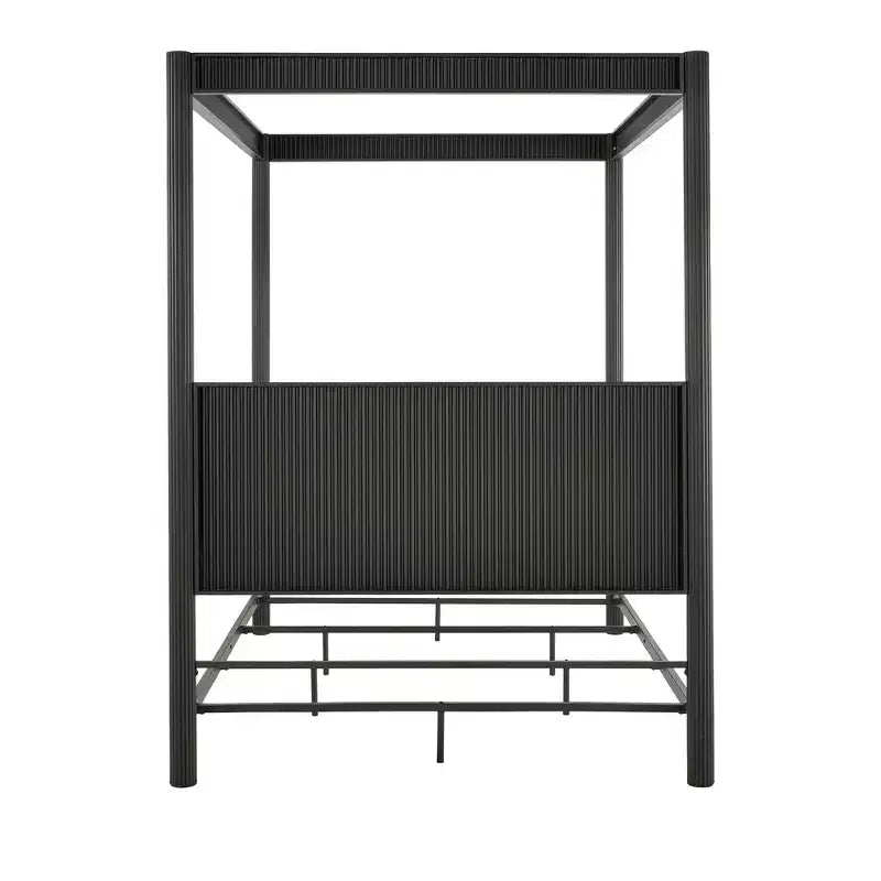 Set camera da letto Shirley con letto e comodini - Nero - iNSPIREQ