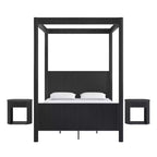 Set camera da letto Shirley con letto e comodini - Nero - iNSPIREQ