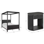 Set camera da letto Shirley con letto e comodini - Nero - iNSPIREQ