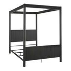 Set camera da letto Shirley con letto e comodini - Nero - iNSPIREQ