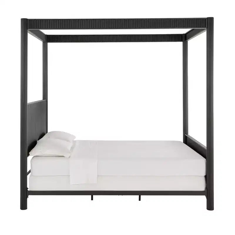 Set camera da letto Shirley con letto e comodini - Nero - iNSPIREQ