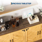 Credenza a buffet moderna da 80 cm con ante e ripiani regolabili per sala da pranzo o cucina - Marrone