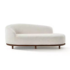 ModernLuxe Chaise Longue, Divano Moderno Metà Secolo con Struttura in Legno di Gomma, Daybed Orientato a Sinistra per Soggiorno