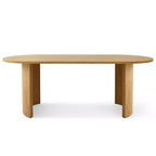 Tavolo da Pranzo Ovale Moderno con Gambe a C, Elegante Tavolo Grande da Cucina con Finitura Venata in Legno per Casa, Colazione o Sala da Pranzo-Panipeachy