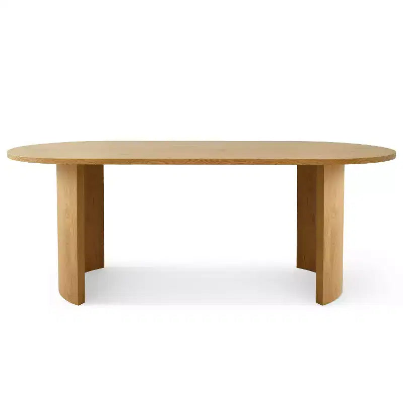 Tavolo da Pranzo Ovale Moderno con Gambe a C, Elegante Tavolo Grande da Cucina con Finitura Venata in Legno per Casa, Colazione o Sala da Pranzo-Panipeachy