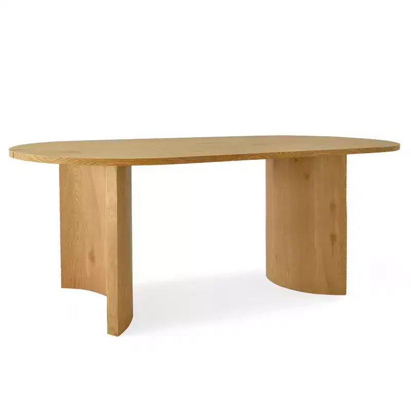Tavolo da Pranzo Ovale Moderno con Gambe a C, Elegante Tavolo Grande da Cucina con Finitura Venata in Legno per Casa, Colazione o Sala da Pranzo-Panipeachy