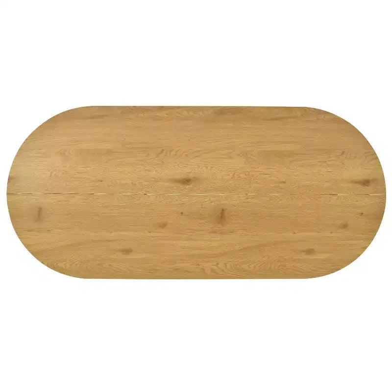 Tavolo da Pranzo Ovale Moderno con Gambe a C, Elegante Tavolo Grande da Cucina con Finitura Venata in Legno per Casa, Colazione o Sala da Pranzo-Panipeachy