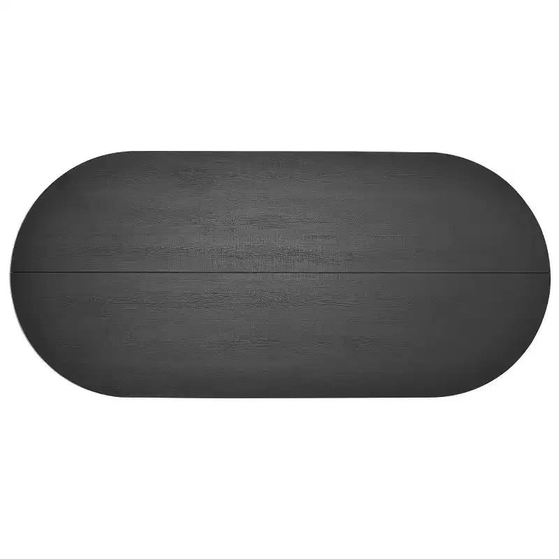 Tavolo da Pranzo Ovale Moderno con Gambe a C, Elegante Tavolo Grande da Cucina con Finitura Venata in Legno per Casa, Colazione o Sala da Pranzo-Panipeachy