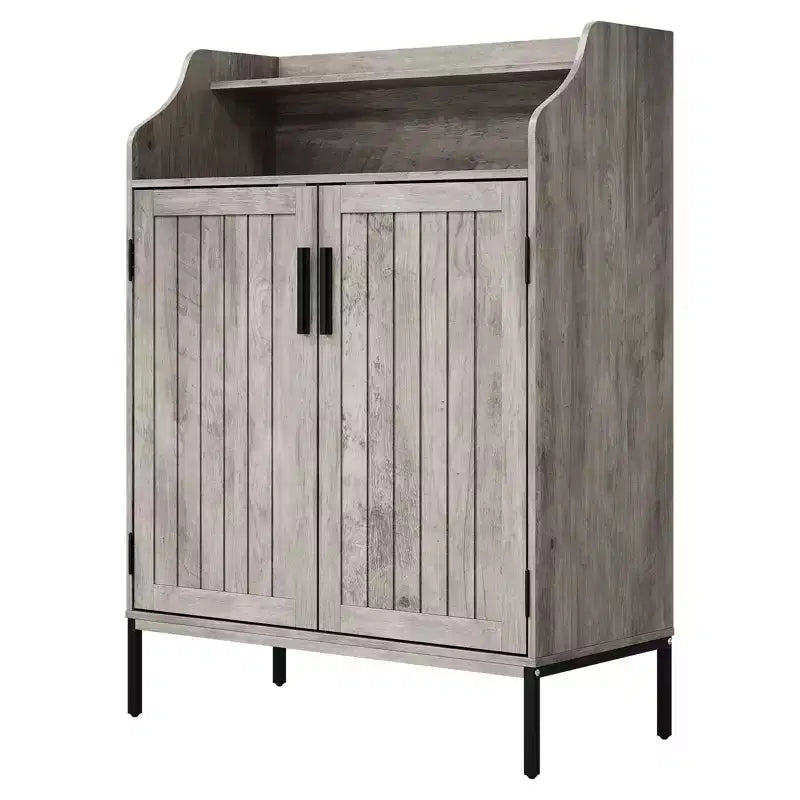 Scarpiera per Ingresso, Scarpiera a 5 Livelli con Ante e 3 Ripiani Regolabili, Scarpiera Alta 104 cm in Legno per Ingresso, Corridoio