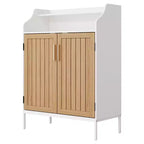 Scarpiera per Ingresso, Scarpiera a 5 Livelli con Ante e 3 Ripiani Regolabili, Scarpiera Alta 104 cm in Legno per Ingresso, Corridoio
