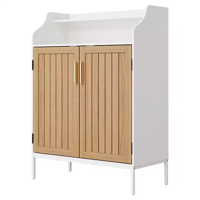 Scarpiera per Ingresso, Scarpiera a 5 Livelli con Ante e 3 Ripiani Regolabili, Scarpiera Alta 104 cm in Legno per Ingresso, Corridoio