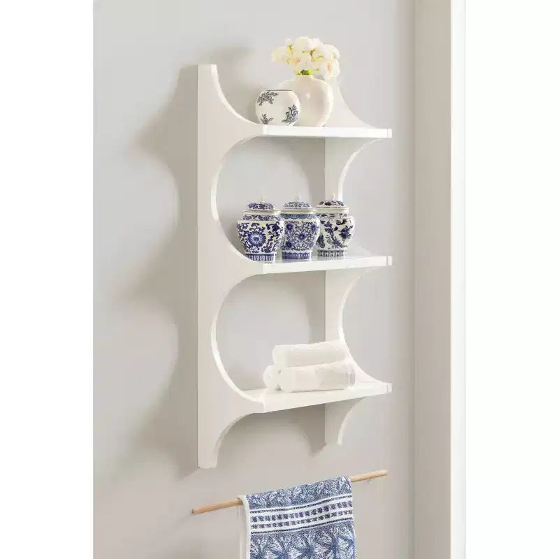 Mensole da parete in legno Scarlotte Kate e Laurel, bianche, 18x6x30
