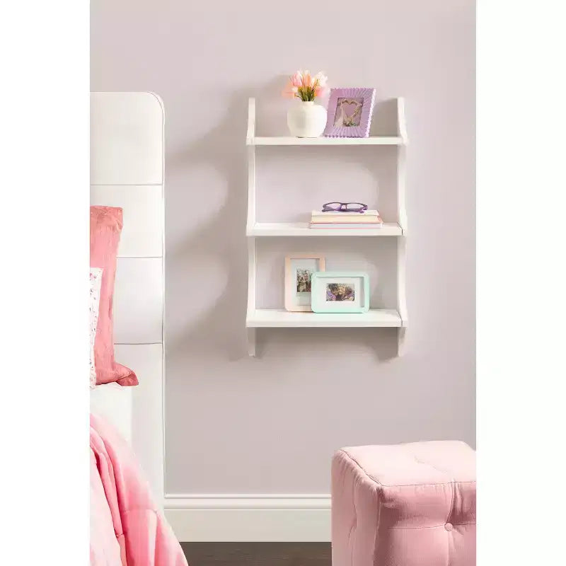 Mensole da parete in legno Scarlotte Kate e Laurel, bianche, 18x6x30