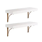 Kate and Laurel Hatley Floating Shelf Set, White, 2pc 24 inch