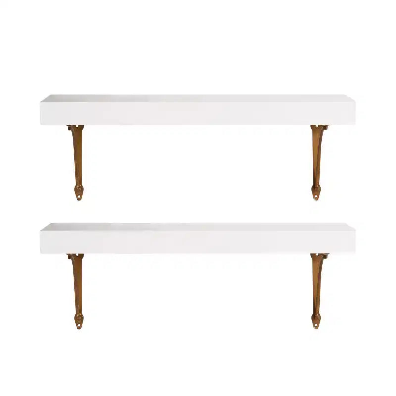 Set di mensole flottanti Kate e Laurel Hatley, bianche, 2 pz da 24 pollici