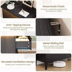 Comodino Moderno con 3/5/6/8 Cassetti e Luce LED, Comodino Piccolo in Legno e Cassettiera, Armadio Organizer per Camera da Letto, Armadio e Soggiorno