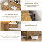 Comodino Moderno con 3/5/6/8 Cassetti e Luce LED, Comodino Piccolo in Legno e Cassettiera, Armadio Organizer per Camera da Letto, Armadio e Soggiorno