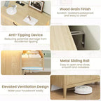 Comodino Moderno con 3/5/6/8 Cassetti e Luce LED, Comodino Piccolo in Legno e Cassettiera, Armadio Organizer per Camera da Letto, Armadio e Soggiorno
