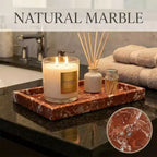 Elegante vassoio porta gioielli in marmo naturale, regalo per la festa della mamma, vassoio in vera pietra di marmo per bagno e decorazioni per la casa