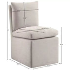 Meridian Furniture Nelori Sedia da pranzo in tessuto testurizzato ad alte prestazioni, set da 2