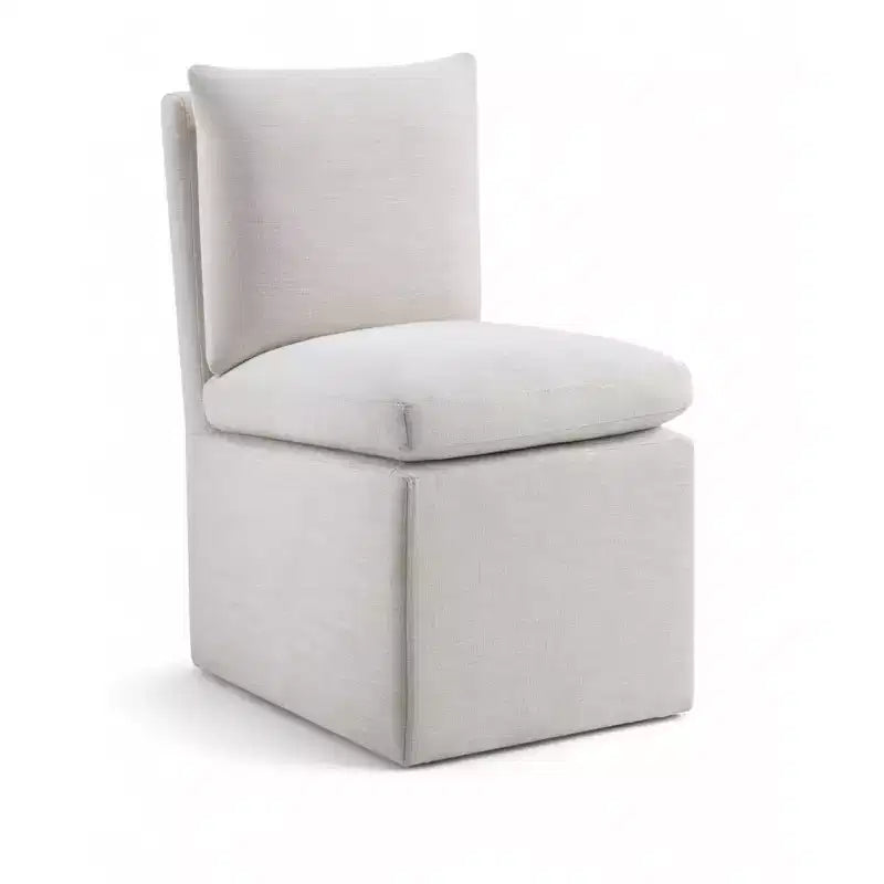 Meridian Furniture Nelori Sedia da pranzo in tessuto testurizzato ad alte prestazioni, set da 2