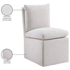 Meridian Furniture Nelori Sedia da pranzo in tessuto testurizzato ad alte prestazioni, set da 2