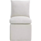 Meridian Furniture Nelori Sedia da pranzo in tessuto testurizzato ad alte prestazioni, set da 2