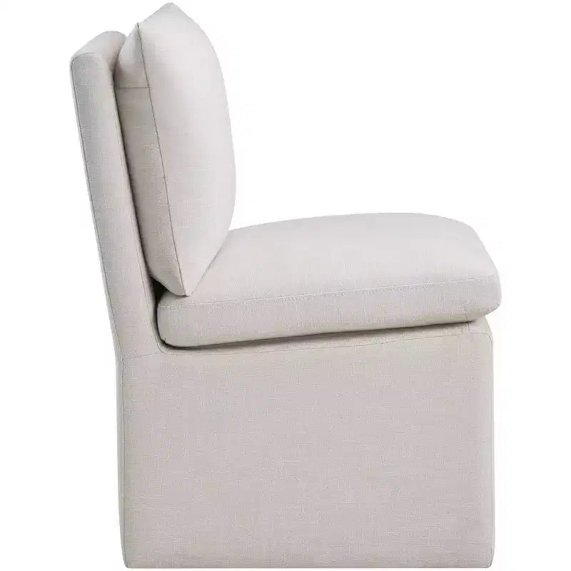 Meridian Furniture Nelori Sedia da pranzo in tessuto testurizzato ad alte prestazioni, set da 2