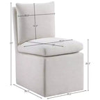 Meridian Furniture Nelori Sedia da pranzo in tessuto testurizzato ad alte prestazioni, set da 2