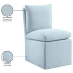 Meridian Furniture Nelori Sedia da pranzo in tessuto testurizzato ad alte prestazioni, set da 2