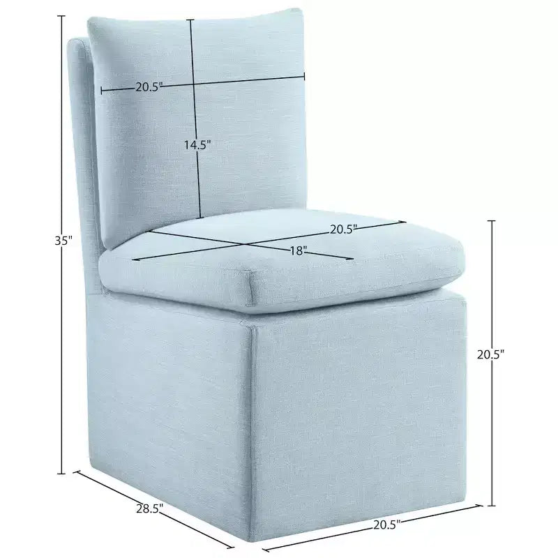 Meridian Furniture Nelori Sedia da pranzo in tessuto testurizzato ad alte prestazioni, set da 2