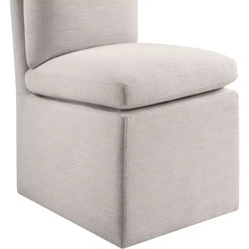 Meridian Furniture Nelori Sedia da pranzo in tessuto testurizzato ad alte prestazioni, set da 2