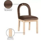 Sedia da pranzo Meridian Furniture Conrad in velluto marrone