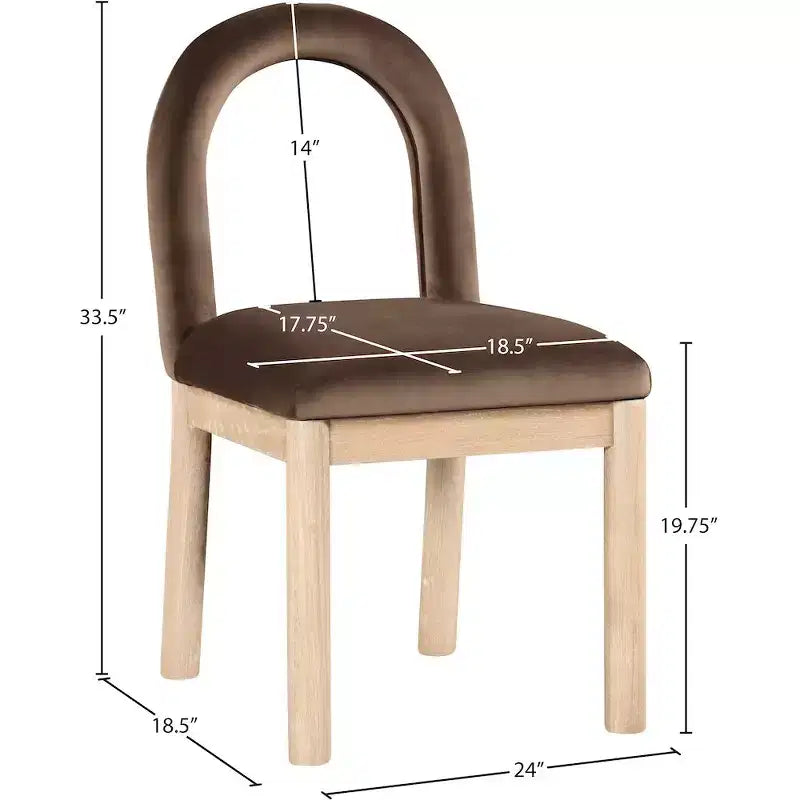 Sedia da pranzo Meridian Furniture Conrad in velluto marrone