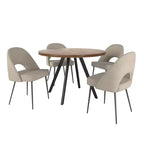 Tavolo da pranzo rotondo Jolana 45 e set di sedie da pranzo imbottite - iNSPIRE Q